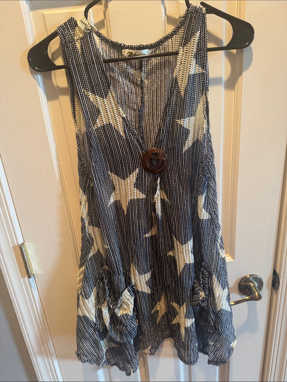 Women’s Navy Star Print Swim Coverup Tunic